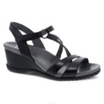 sandalias Dansko 4FJX116 adison mujer cuero esmaltado negro