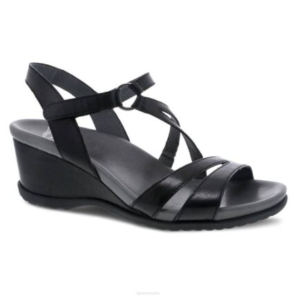 sandalias Dansko 4FJX116 adison mujer cuero esmaltado negro