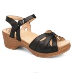 sandalias Dansko 4FJX120 estación mujer grano completo negro