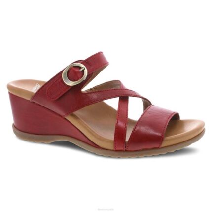 sandalias Dansko 4FJX125 Ana mujer cuero vidriado rojo
