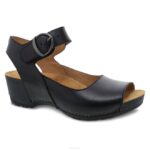 sandalias Dansko 4FJX127 tiana mujer becerro negro bruñido