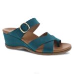 sandalias Dansko 4FJX129 Aubree mujer nubuck verde azulado