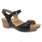 sandalias Dansko 4FJX134 Tricia mujer negro fresado bruñido