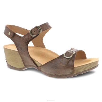 sandalias Dansko 4FJX135 Tricia mujer marrón fresado bruñido