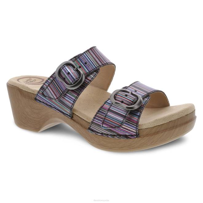 sandalias Dansko 4FJX136 raya metalica sophie mujer cuero con rayas metalizadas - Image 1