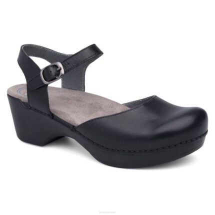 sandalias Dansko 4FJX139 Sam mujer plena flor suave negra