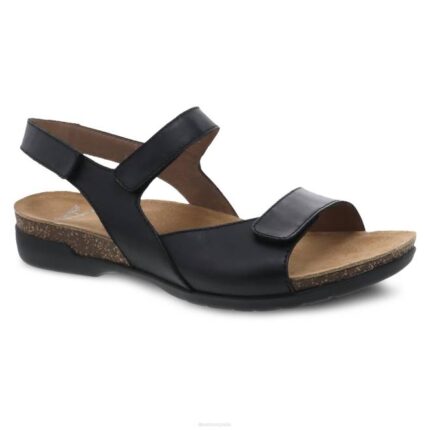 sandalias Dansko 4FJX141 Ronda mujer negro ceroso bruñido