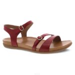 sandalias Dansko 4FJX87 janelle mujer cuero vidriado rojo