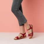sandalias Dansko 4FJX87 janelle mujer cuero vidriado rojo - Image 3