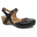 sandalias Dansko 4FJX96 tiffani mujer negro fresado bruñido