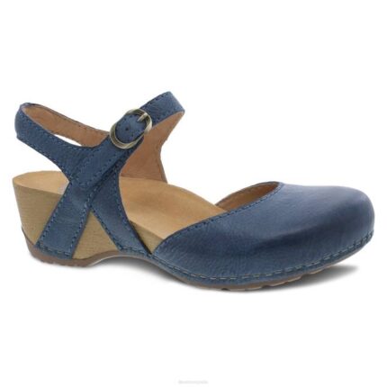 sandalias Dansko 4FJX97 tiffani mujer azul fresado bruñido