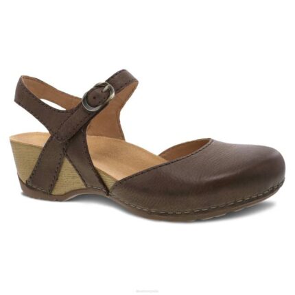 sandalias Dansko 4FJX98 tiffani mujer marrón fresado bruñido