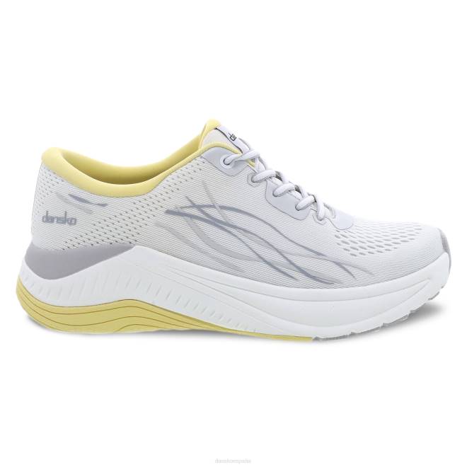 zapatillas de deporte y al aire libre Dansko 4FJX199 paso mujer malla blanca/amarilla - Image 2