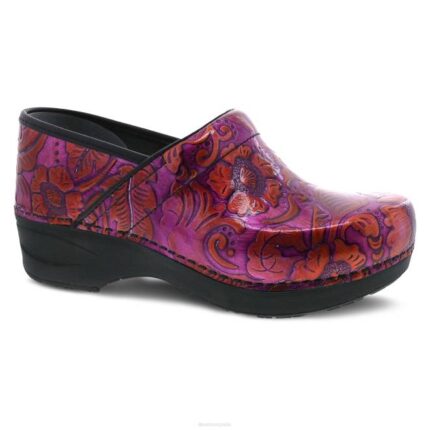 zuecos Dansko 4FJX284 XP 2.0 mujer charol labrado fucsia