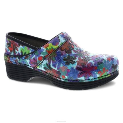 zuecos Dansko 4FJX42 es profesional mujer flor retro labrada