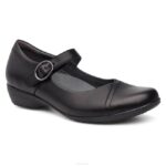 Mary Janes Dansko 4FJX155 leonado ancho mujer napa fresada negra