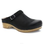 mules y slip-ons Dansko 4FJX166 baya mujer nubuck negro bruñido