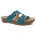 sandalias Dansko 4FJX103 diana mujer ante verde azulado
