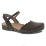 sandalias Dansko 4FJX107 serbal mujer nubuck molido con chocolate