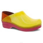 zuecos Dansko 4FJX25 profesional mujer amarillo translucido