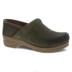 zuecos Dansko 4FJX28 profesional mujer nubuck verde bruñido