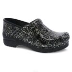 zuecos Dansko 4FJX32 profesional mujer charol rosa metalizado